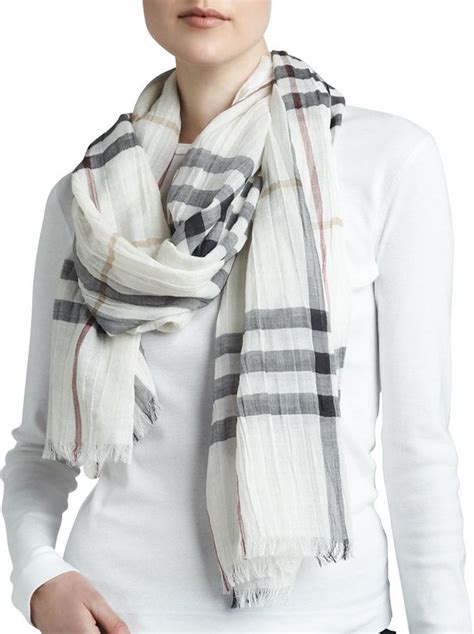 burberry giant check crinkle gauze scarf